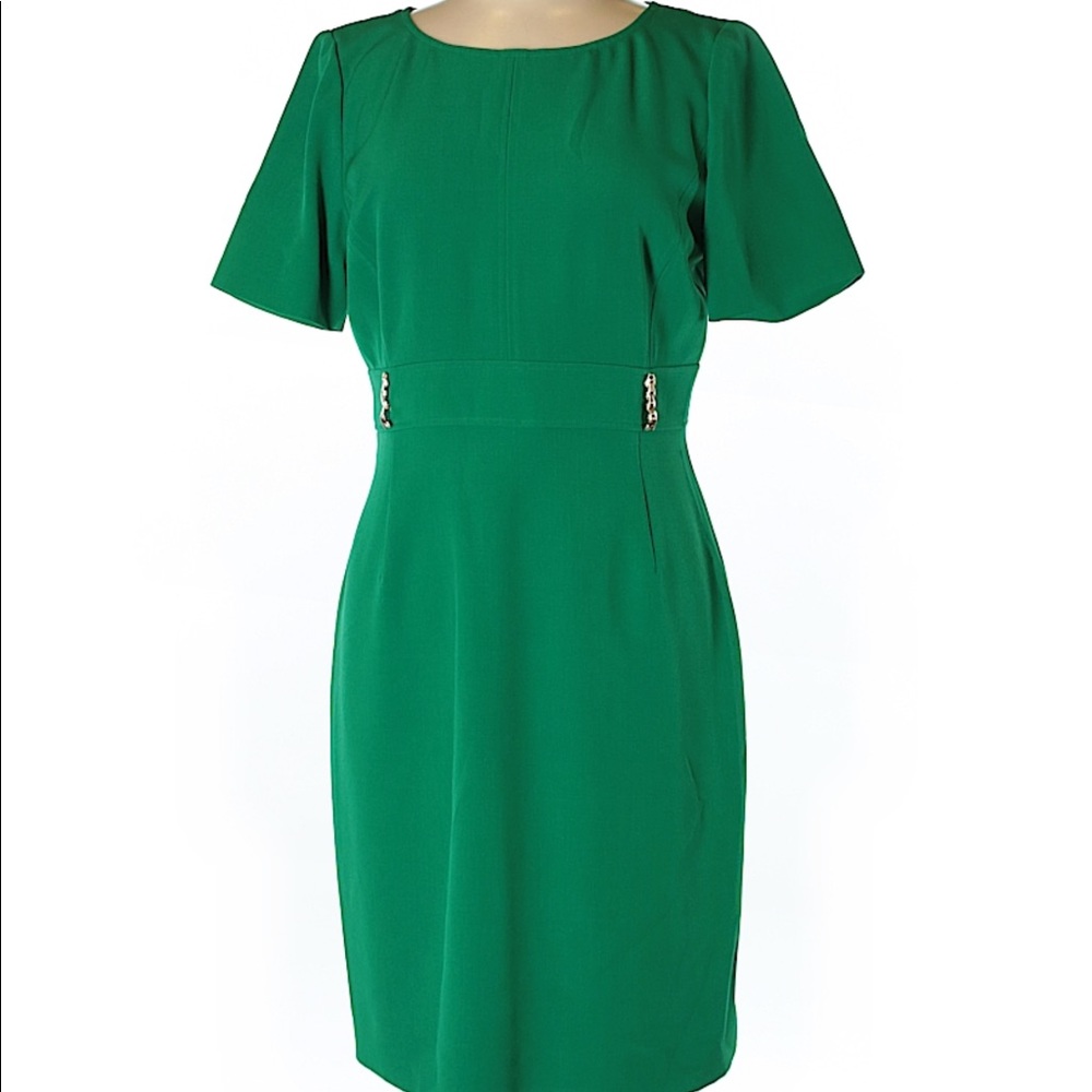 Tahari by ASL Green Sheath Dress
